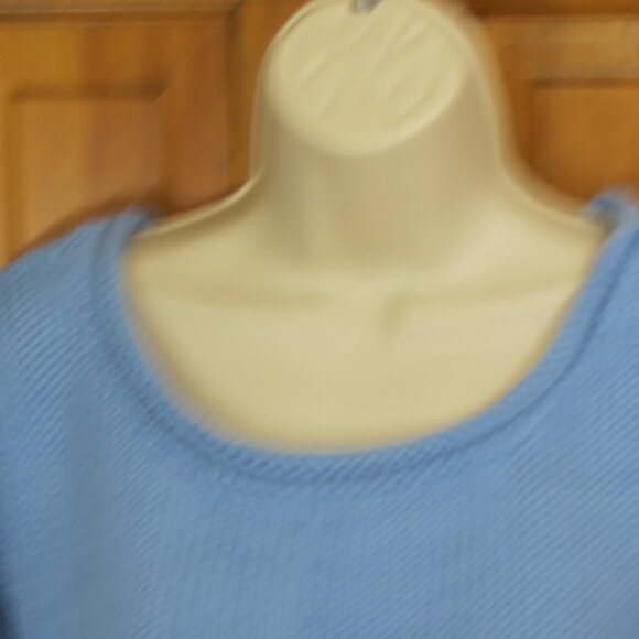 Shannon Passero Blue Marion Pullover Sweater 100% Cotton Denim Pocket Large - Picture 3 of 13